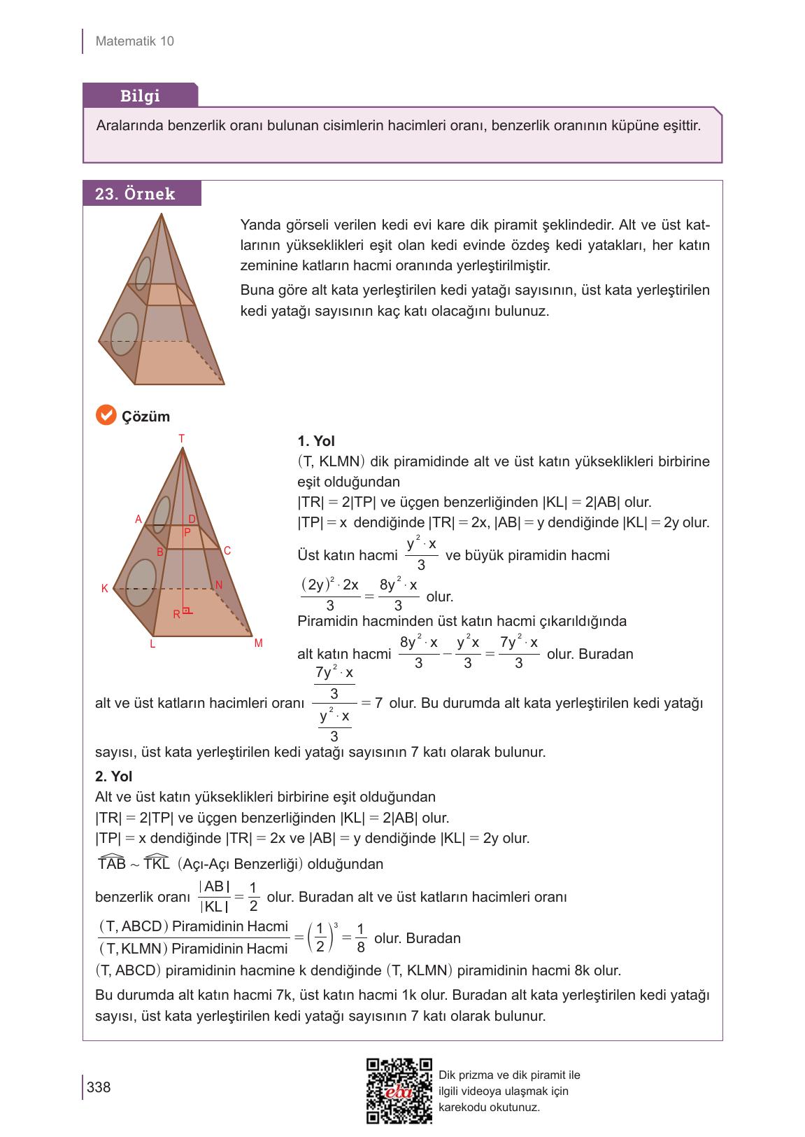 10. Sınıf Meb Yayınları Matematik Ders Kitabı Sayfa 338 Cevapları