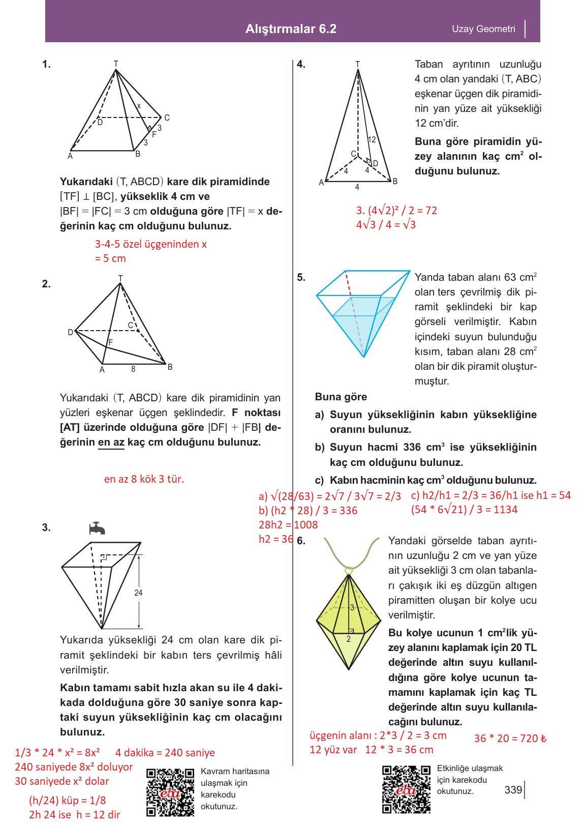 10. Sınıf Meb Yayınları Matematik Ders Kitabı Sayfa 339 Cevapları