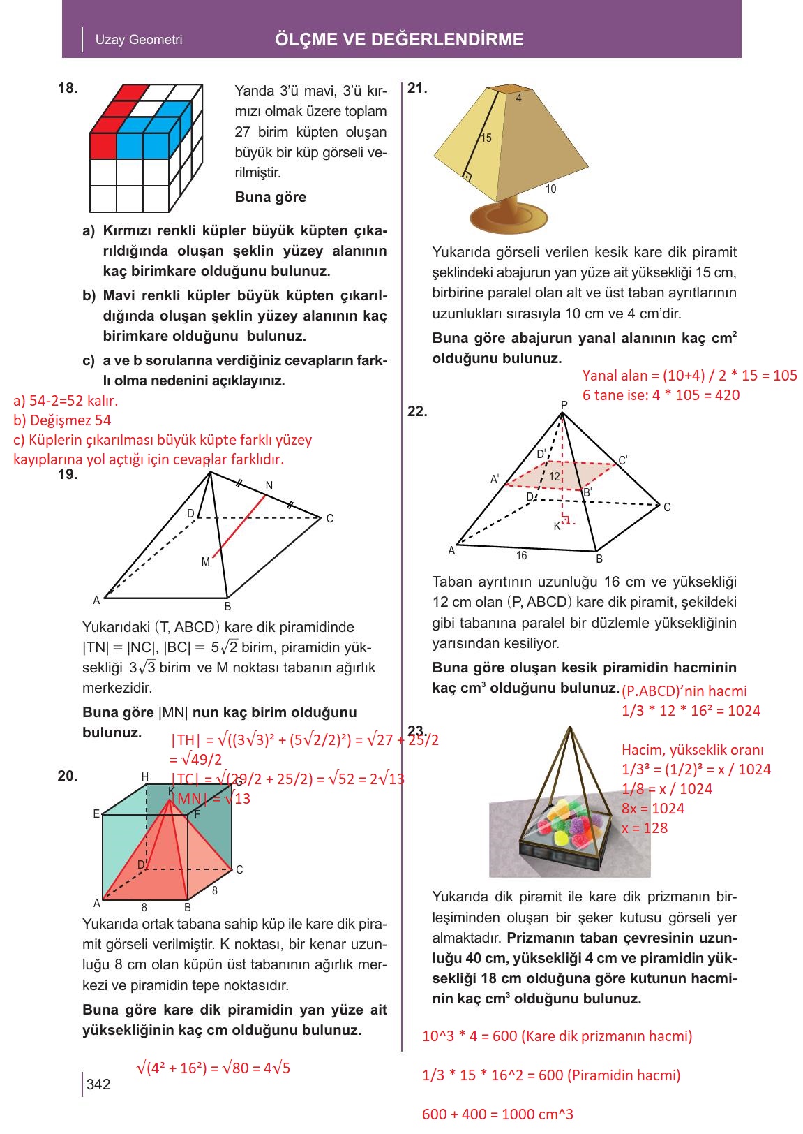 10. Sınıf Meb Yayınları Matematik Ders Kitabı Sayfa 342 Cevapları