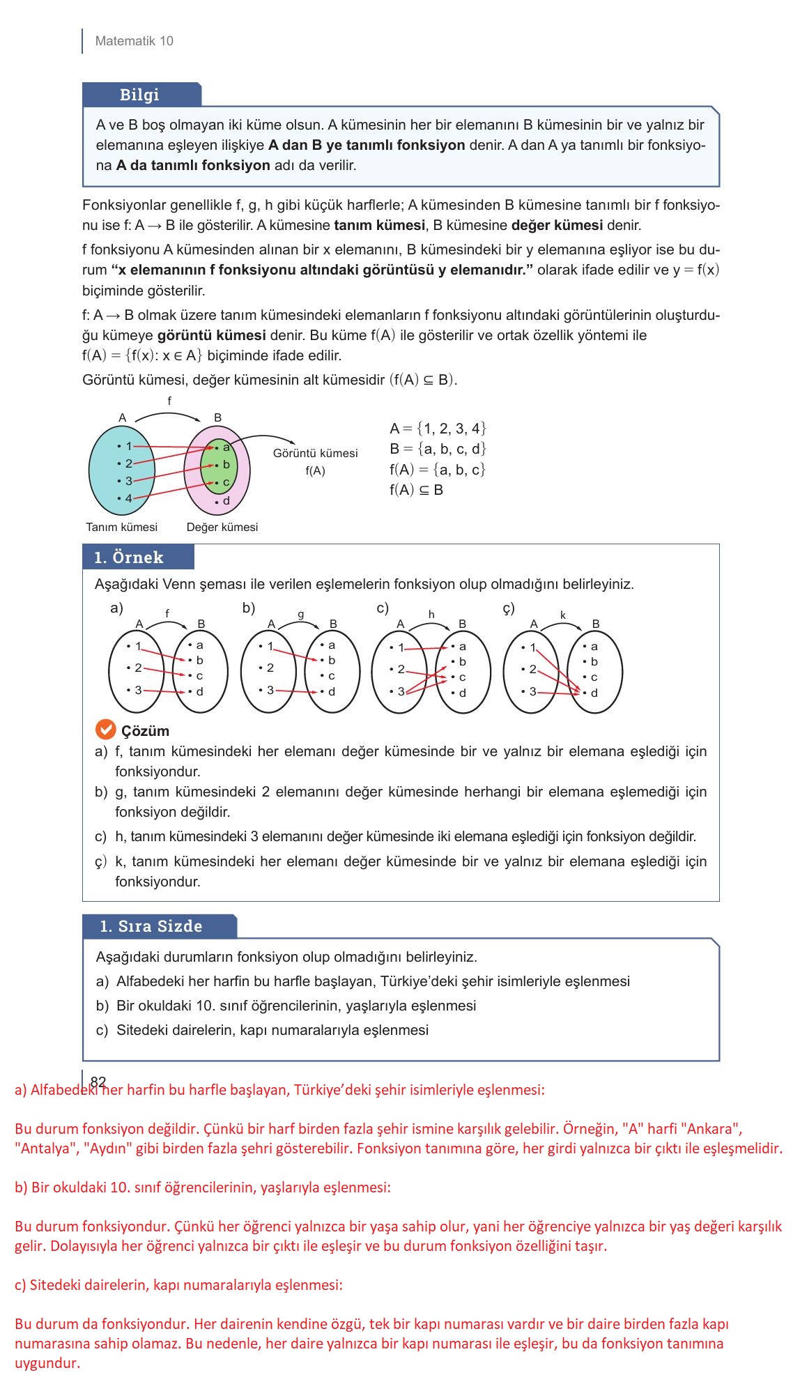 10. Sınıf Meb Yayınları Matematik Ders Kitabı Sayfa 82 Cevapları