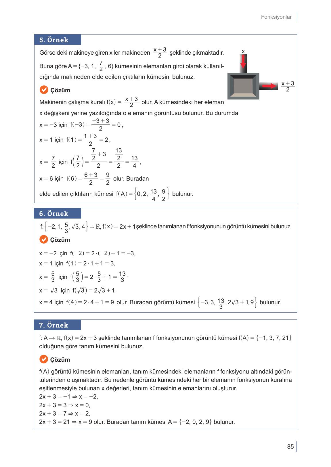 10. Sınıf Meb Yayınları Matematik Ders Kitabı Sayfa 85 Cevapları