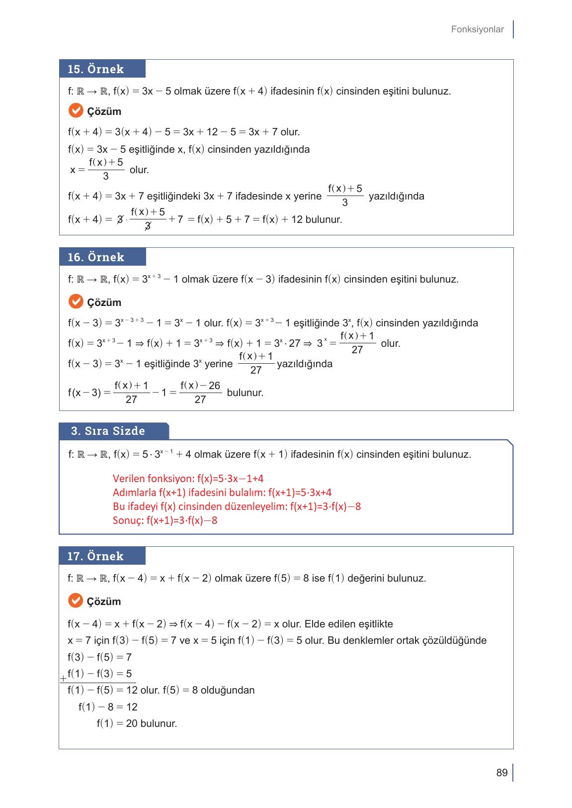 10. Sınıf Meb Yayınları Matematik Ders Kitabı Sayfa 89 Cevapları