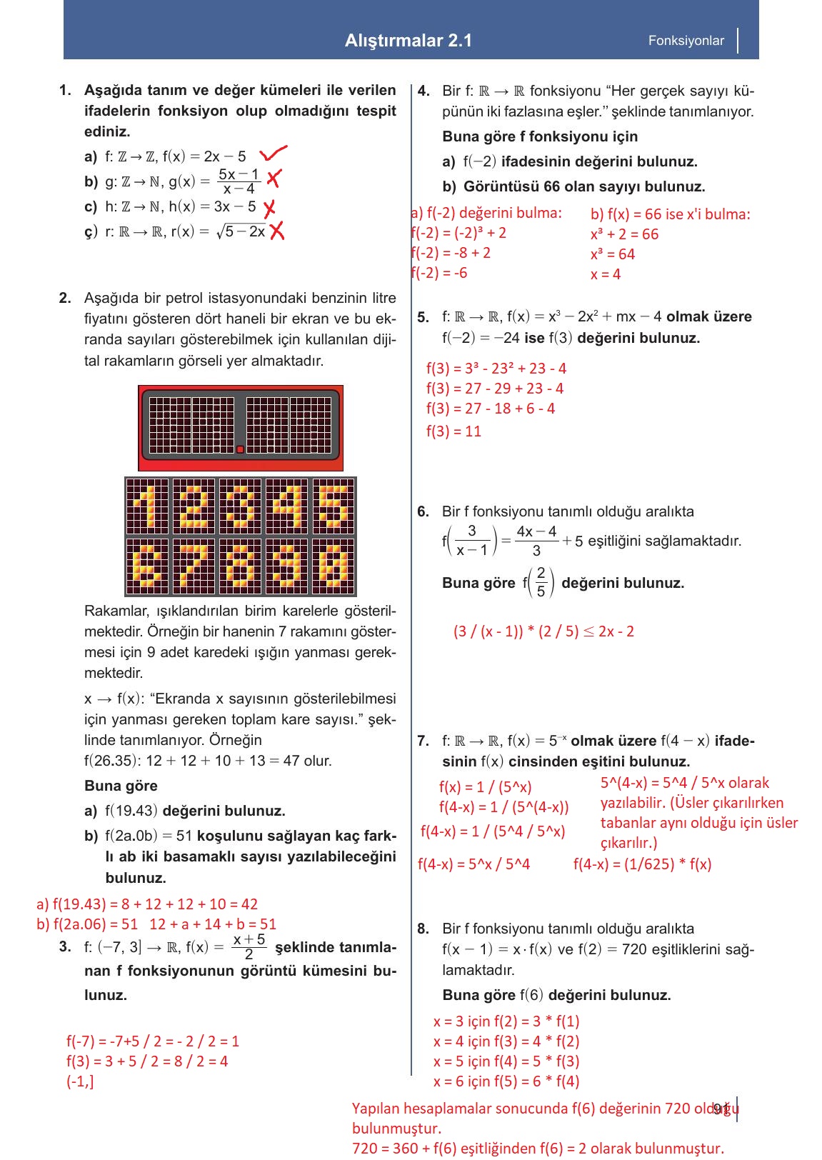 10. Sınıf Meb Yayınları Matematik Ders Kitabı Sayfa 91 Cevapları