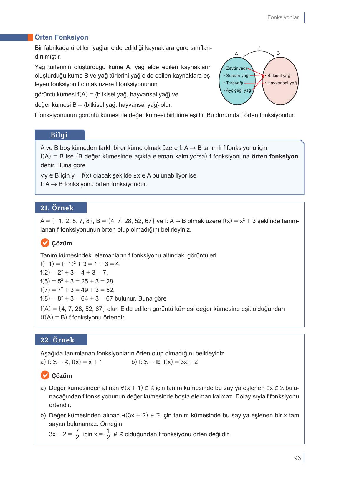 10. Sınıf Meb Yayınları Matematik Ders Kitabı Sayfa 93 Cevapları