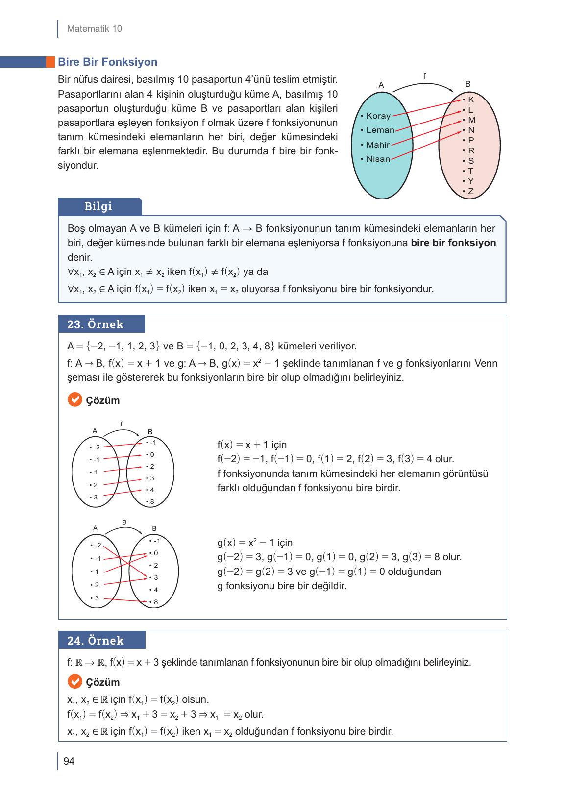 10. Sınıf Meb Yayınları Matematik Ders Kitabı Sayfa 94 Cevapları