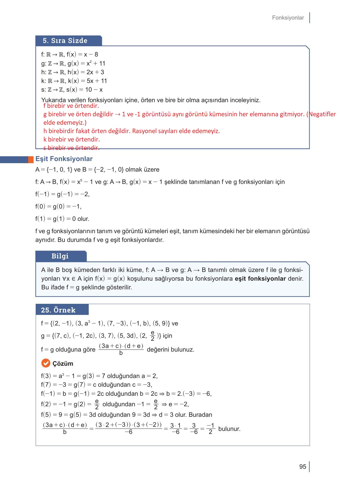 10. Sınıf Meb Yayınları Matematik Ders Kitabı Sayfa 95 Cevapları