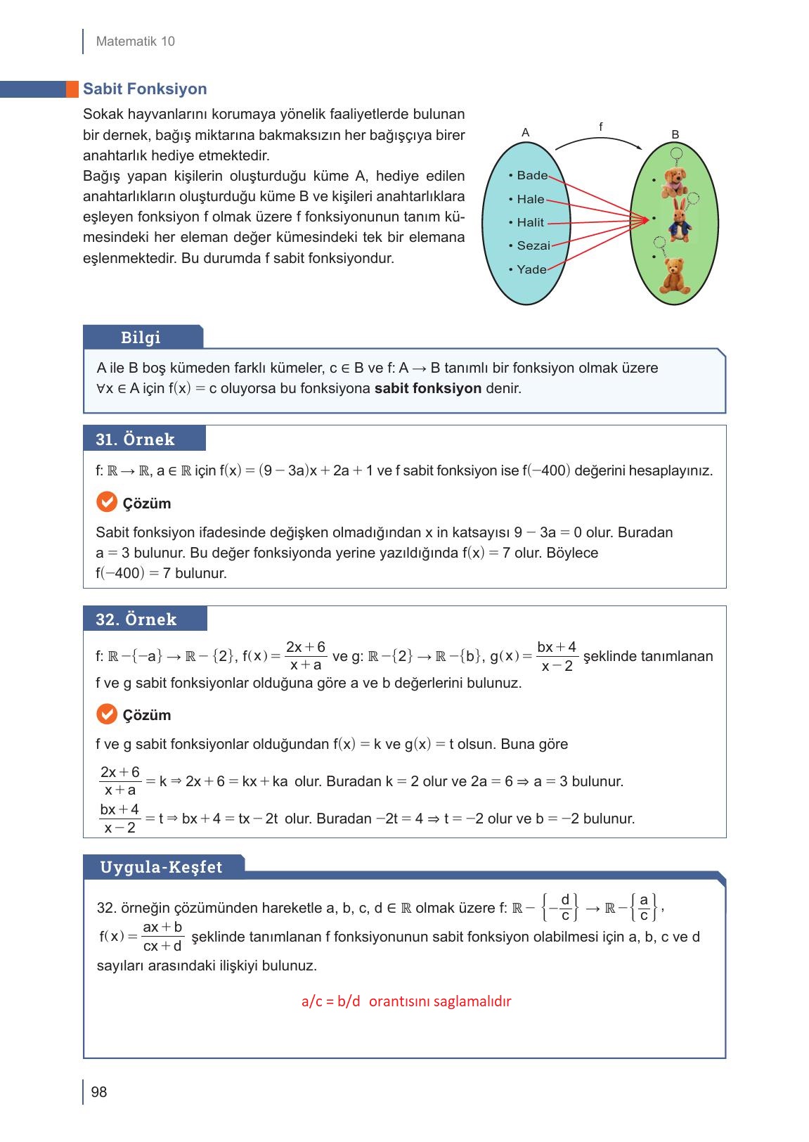 10. Sınıf Meb Yayınları Matematik Ders Kitabı Sayfa 98 Cevapları