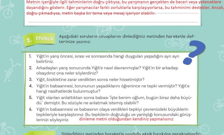 5. Sınıf Meb Yayınları Türkçe 1. Kitap Ders Kitabı Sayfa 171 Cevapları