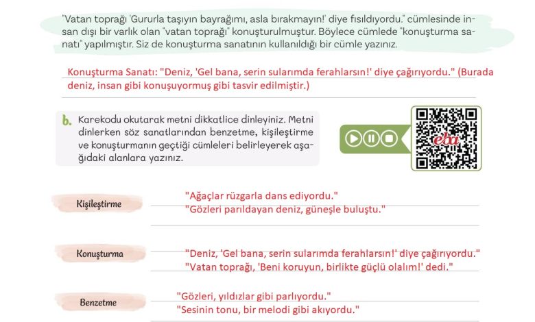 5. Sınıf Meb Yayınları Türkçe 1. Kitap Ders Kitabı Sayfa 166 Cevapları