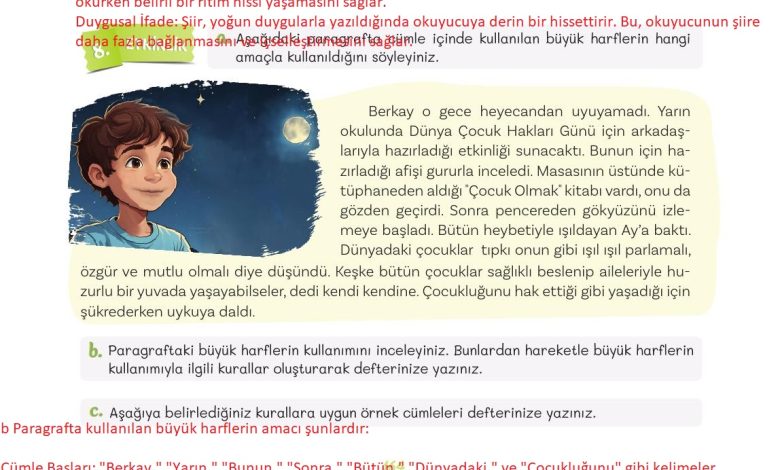 5. Sınıf Meb Yayınları Türkçe 1. Kitap Ders Kitabı Sayfa 164 Cevapları