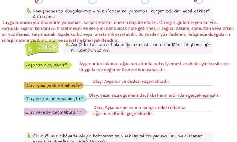 5. Sınıf Meb Yayınları Türkçe 1. Kitap Ders Kitabı Sayfa 155 Cevapları