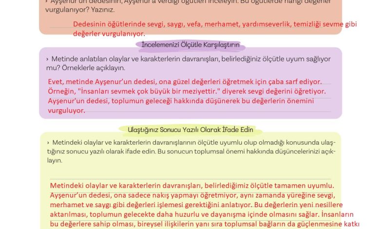 5. Sınıf Meb Yayınları Türkçe 1. Kitap Ders Kitabı Sayfa 153 Cevapları