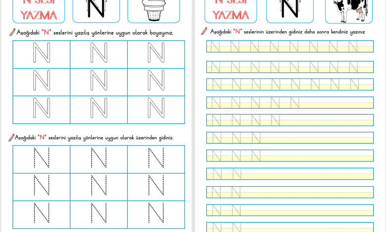 N Sesi Okuma ve Yazma Etkinliği (Yeni Müfredata Uygun)