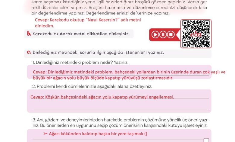 5. Sınıf Meb Yayınları Türkçe 1. Kitap Ders Kitabı Sayfa 126 Cevapları