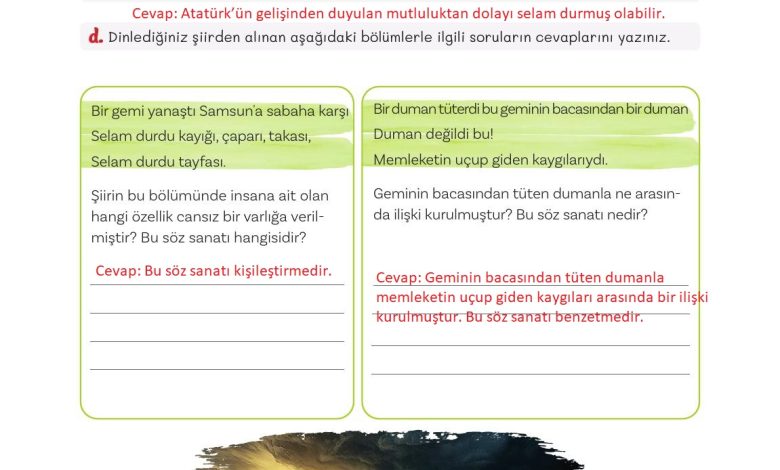 5. Sınıf Meb Yayınları Türkçe 1. Kitap Ders Kitabı Sayfa 112 Cevapları