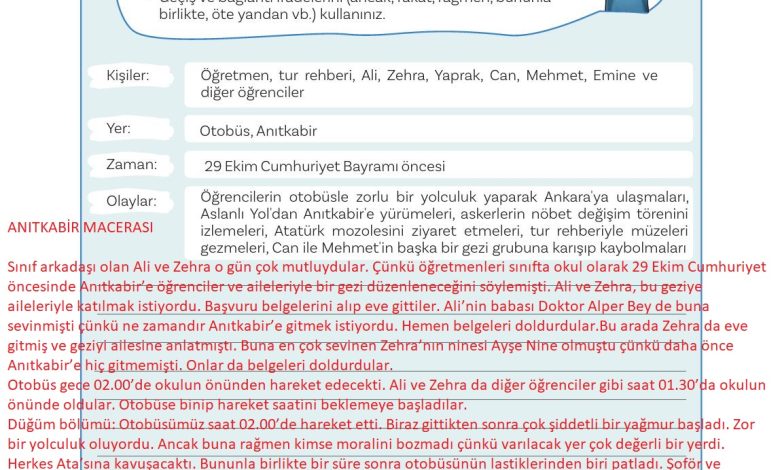 5. Sınıf Meb Yayınları Türkçe 1. Kitap Ders Kitabı Sayfa 111 Cevapları