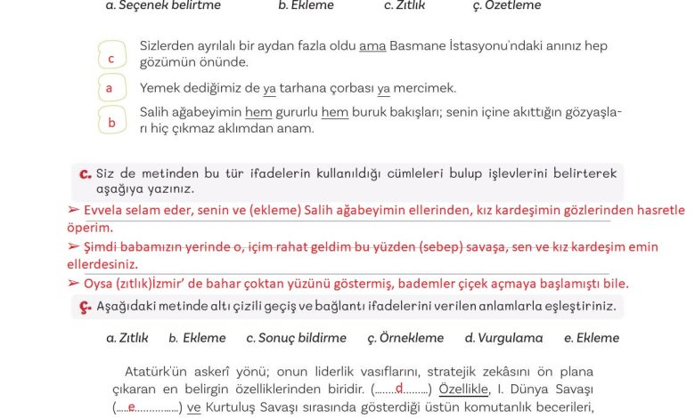 5. Sınıf Meb Yayınları Türkçe 1. Kitap Ders Kitabı Sayfa 94 Cevapları