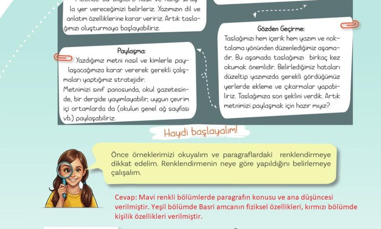 5. Sınıf Meb Yayınları Türkçe 1. Kitap Ders Kitabı Sayfa 62 Cevapları