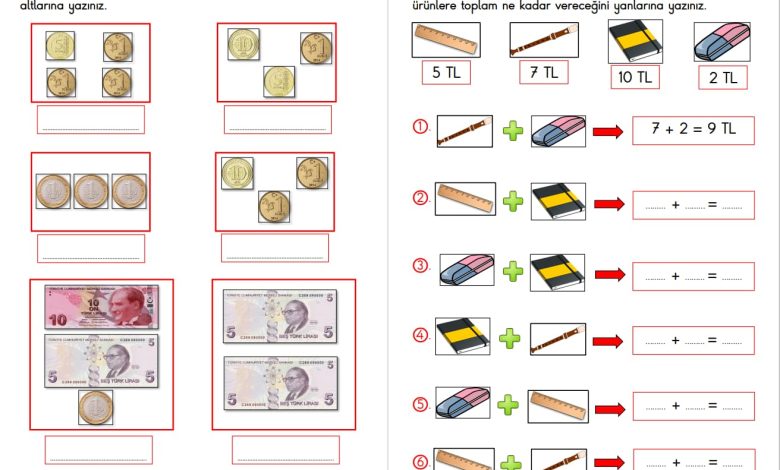 1. Sınıf Paralarımız Konu Anlatımı ve Etkinlikleri