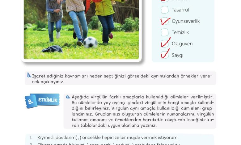 5. Sınıf Meb Yayınları Türkçe 1. Kitap Ders Kitabı Sayfa 44 Cevapları