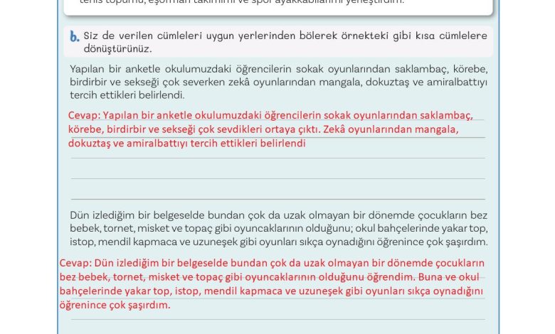 5. Sınıf Meb Yayınları Türkçe 1. Kitap Ders Kitabı Sayfa 36 Cevapları