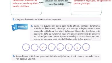 5. Sınıf Meb Yayınları Türkçe 1. Kitap Ders Kitabı Sayfa 34 Cevapları