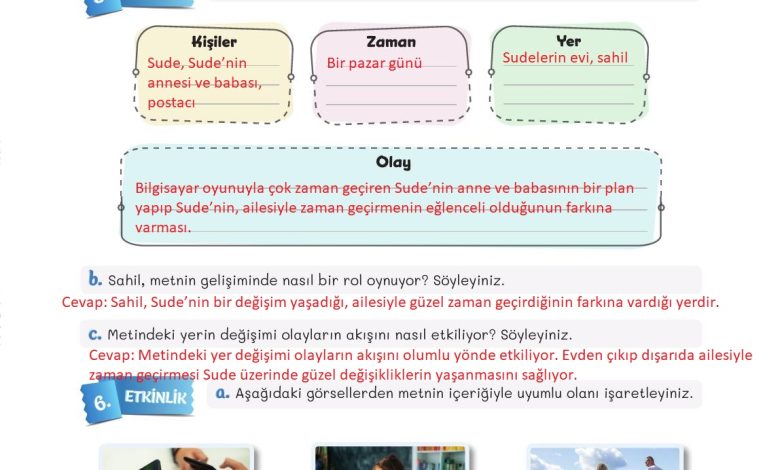 5. Sınıf Meb Yayınları Türkçe 1. Kitap Ders Kitabı Sayfa 15 Cevapları