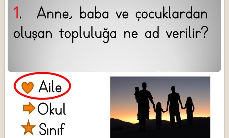 1. Sınıf Hayat Bilgisi Evimizde Hayat Ünitesi Etkinlikleri