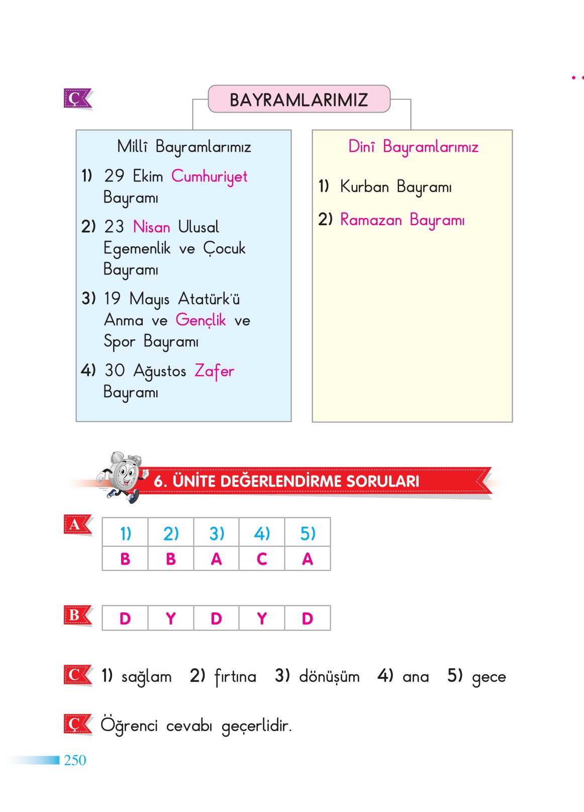 2. Sınıf Sdr Dikey Yayıncılık Hayat Bilgisi Ders Kitabı Sayfa 251 Cevapları