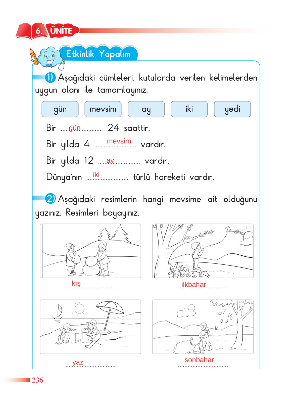 2. Sınıf Sdr Dikey Yayıncılık Hayat Bilgisi Ders Kitabı Sayfa 237 Cevapları