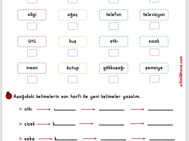 1. Sınıf Harf Bilgisi Etkinlikleri