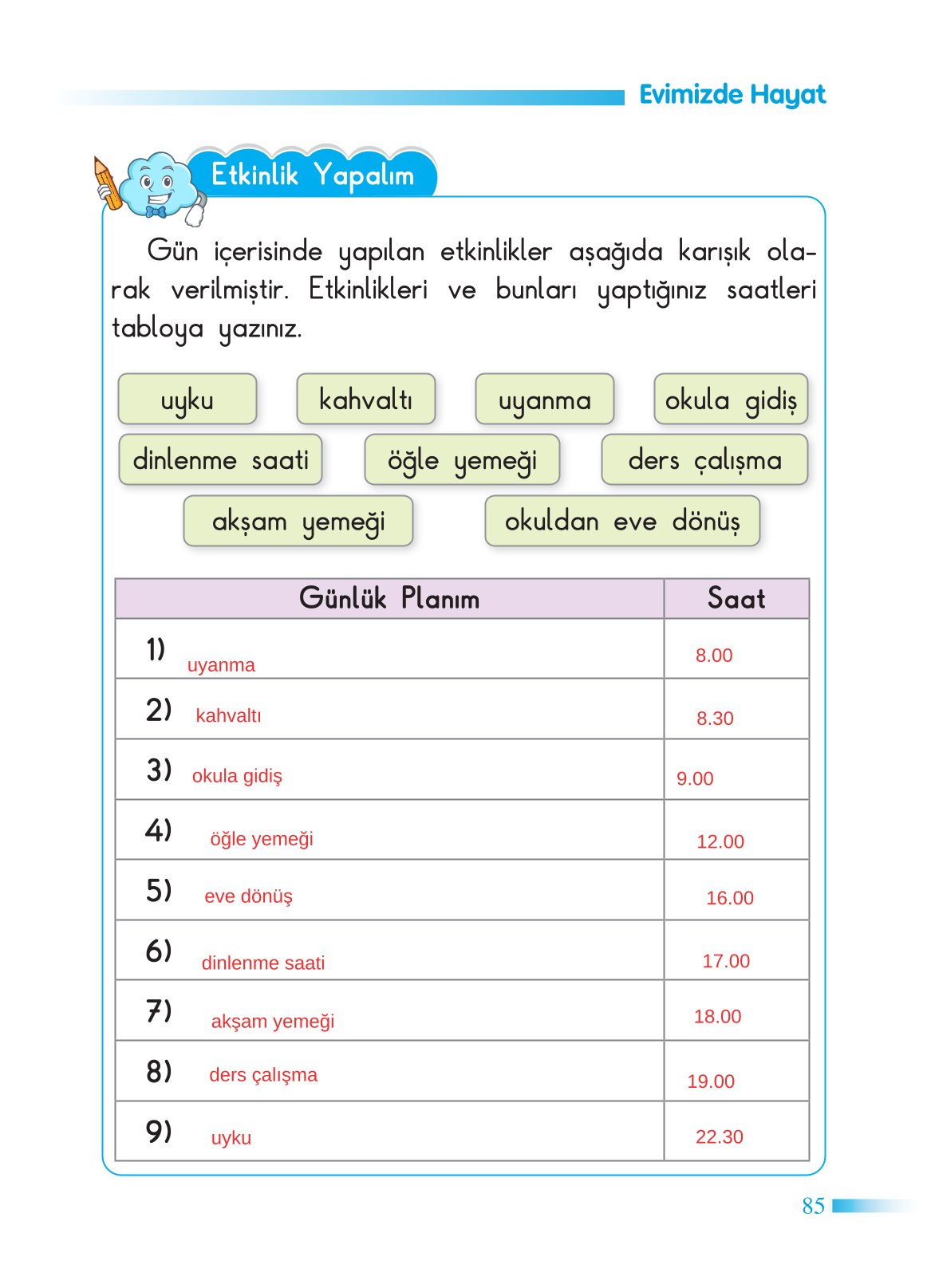 2. Sınıf Sdr Dikey Yayıncılık Hayat Bilgisi Ders Kitabı Sayfa 86 Cevapları