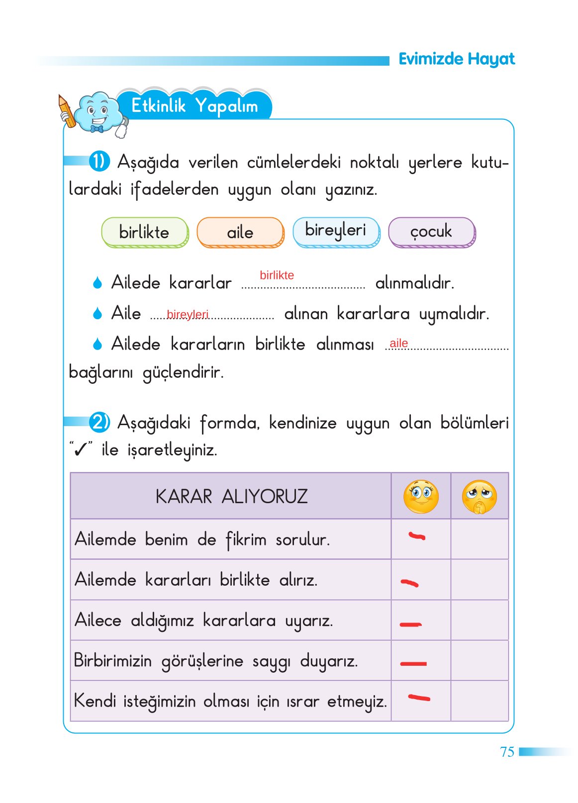 2. Sınıf Sdr Dikey Yayıncılık Hayat Bilgisi Ders Kitabı Sayfa 76 Cevapları