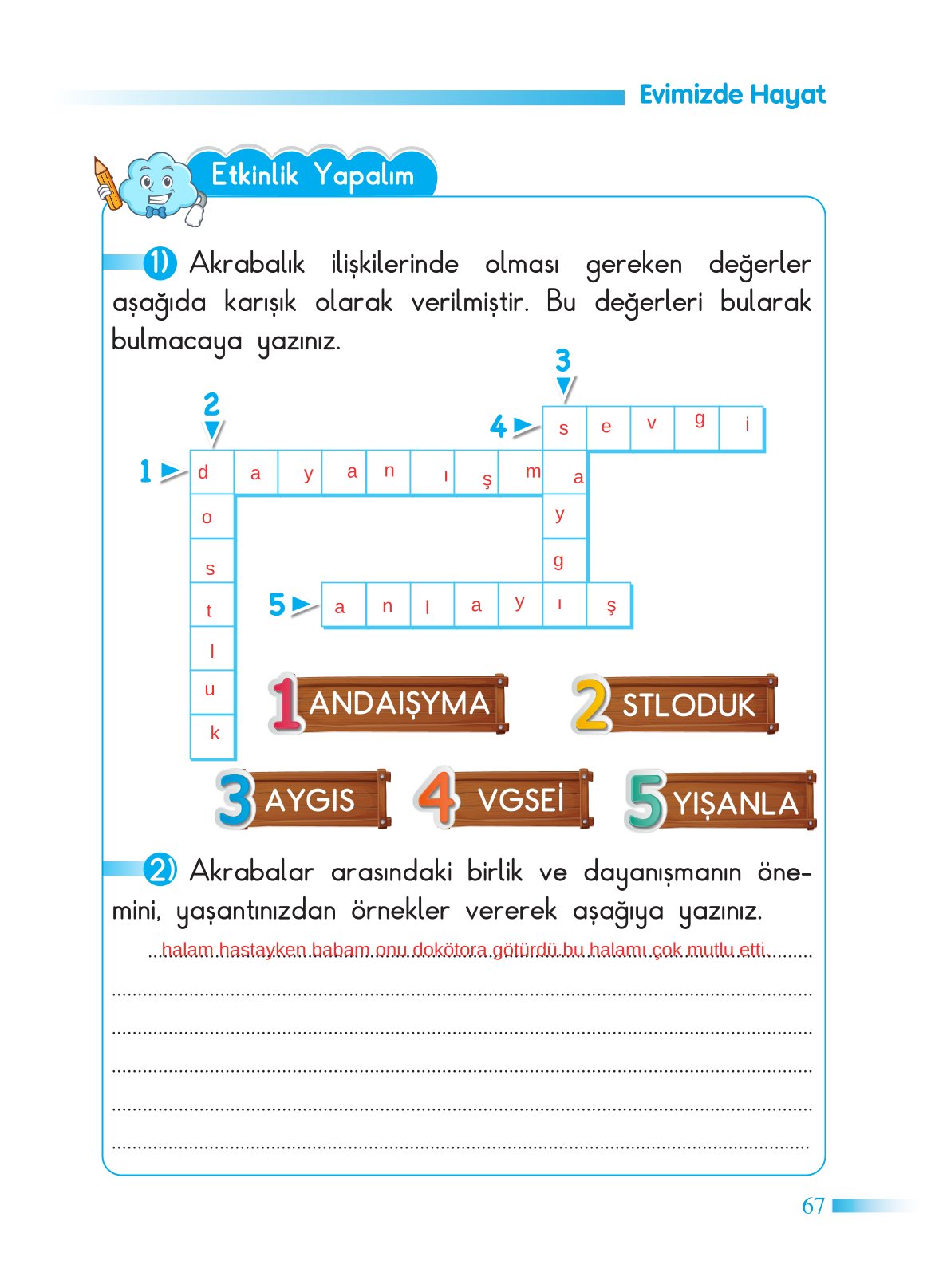 2. Sınıf Sdr Dikey Yayıncılık Hayat Bilgisi Ders Kitabı Sayfa 68 Cevapları