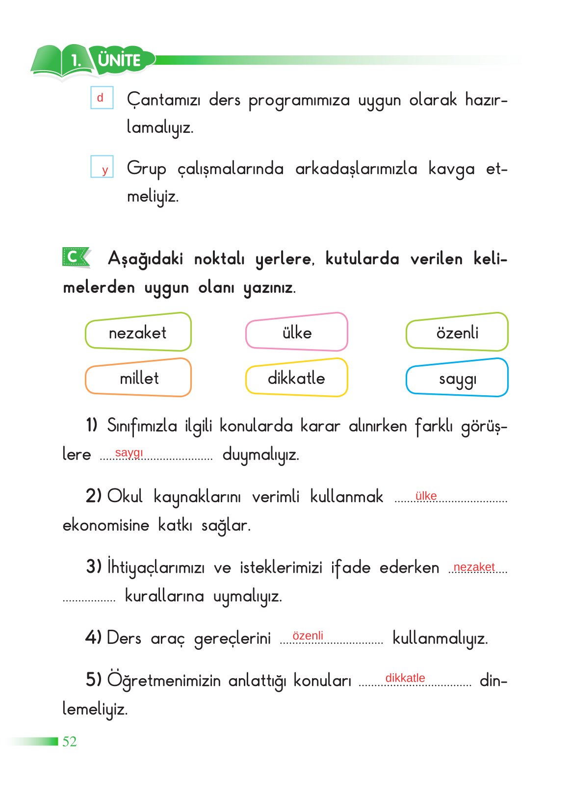 2. Sınıf Sdr Dikey Yayıncılık Hayat Bilgisi Ders Kitabı Sayfa 53 Cevapları