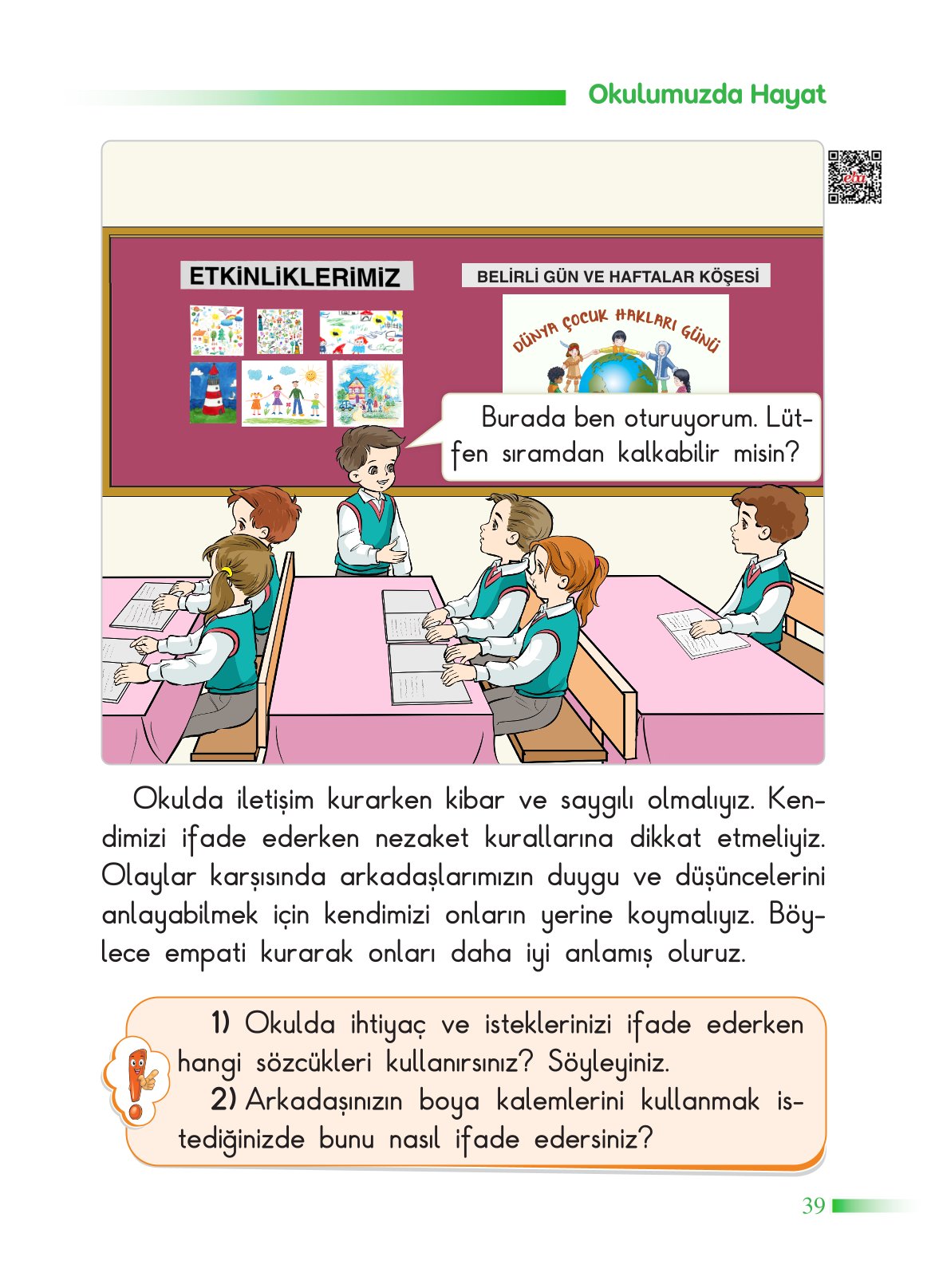 2. Sınıf Sdr Dikey Yayıncılık Hayat Bilgisi Ders Kitabı Sayfa 40 Cevapları