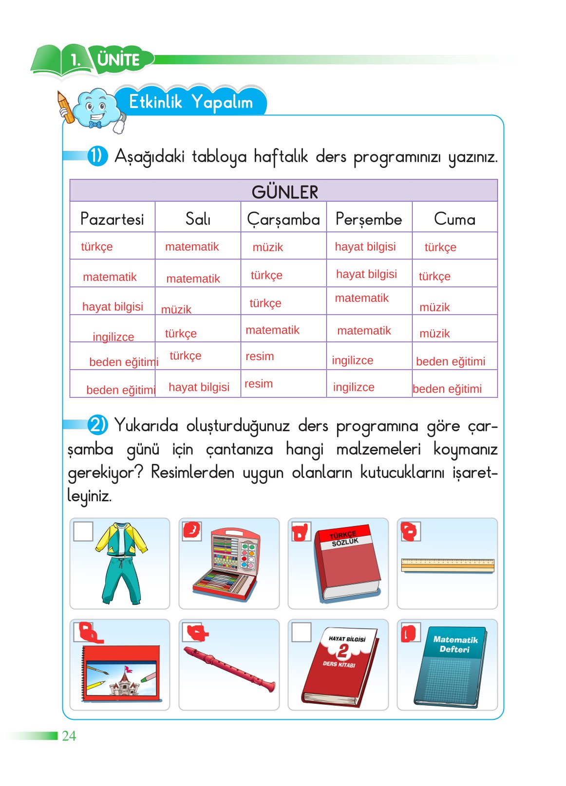 2. Sınıf Sdr Dikey Yayıncılık Hayat Bilgisi Ders Kitabı Sayfa 25 Cevapları