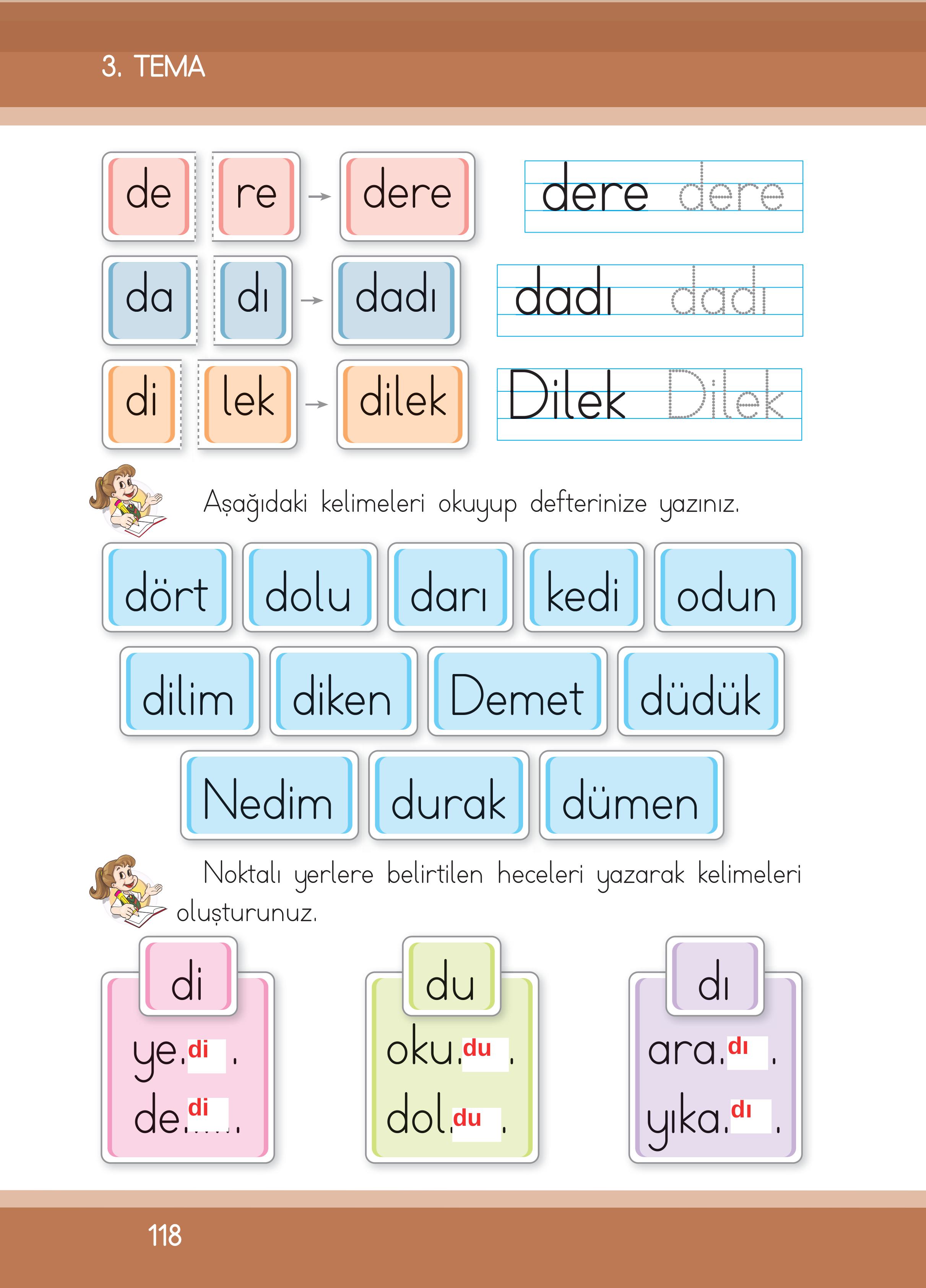 1. Sınıf İlke Yayınları İlk Okuma Yazma Kitabı Ders Kitabı Sayfa 118 Cevapları