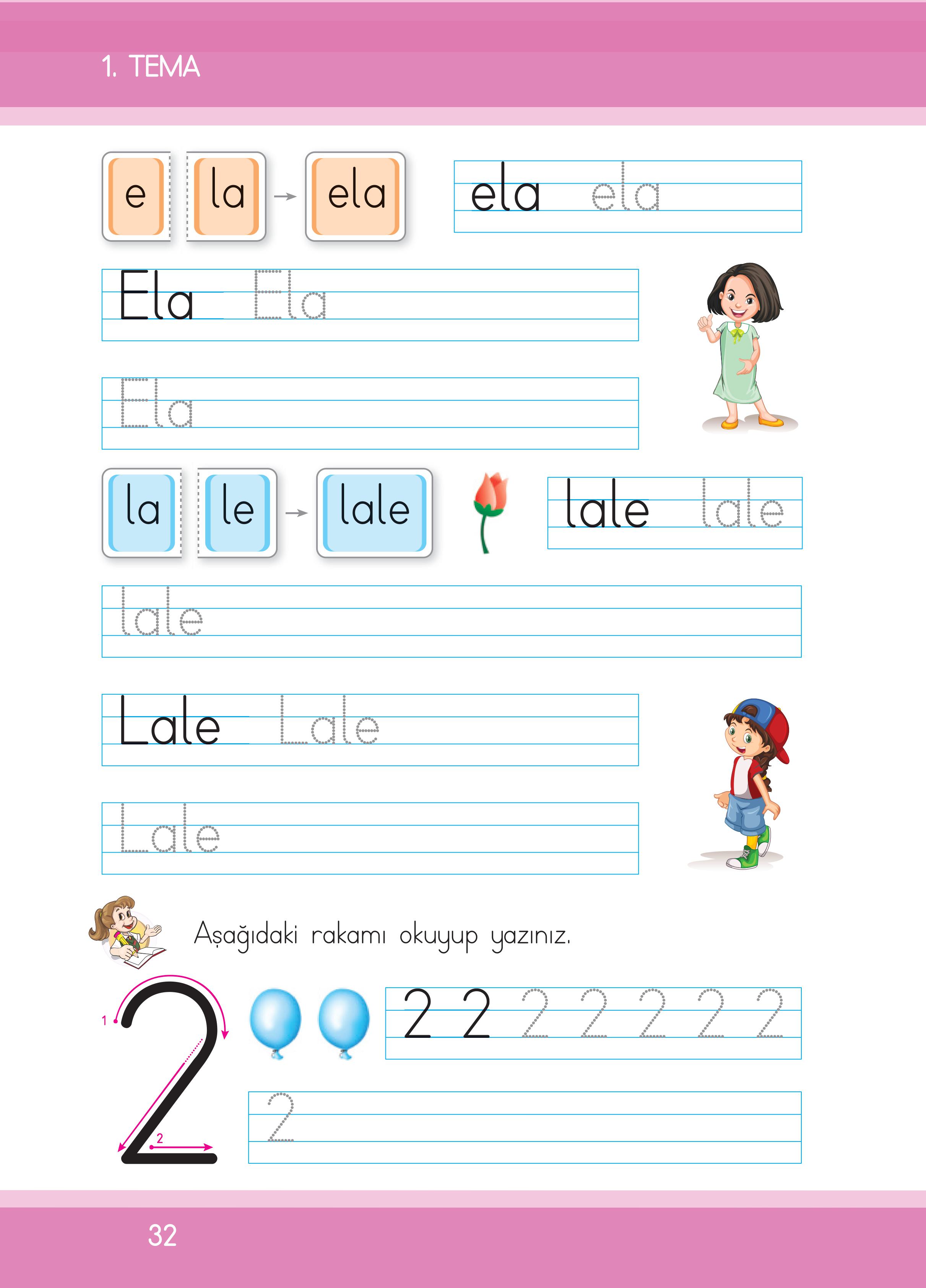 1. Sınıf İlke Yayınları İlk Okuma Yazma Kitabı Ders Kitabı Sayfa 32 Cevapları