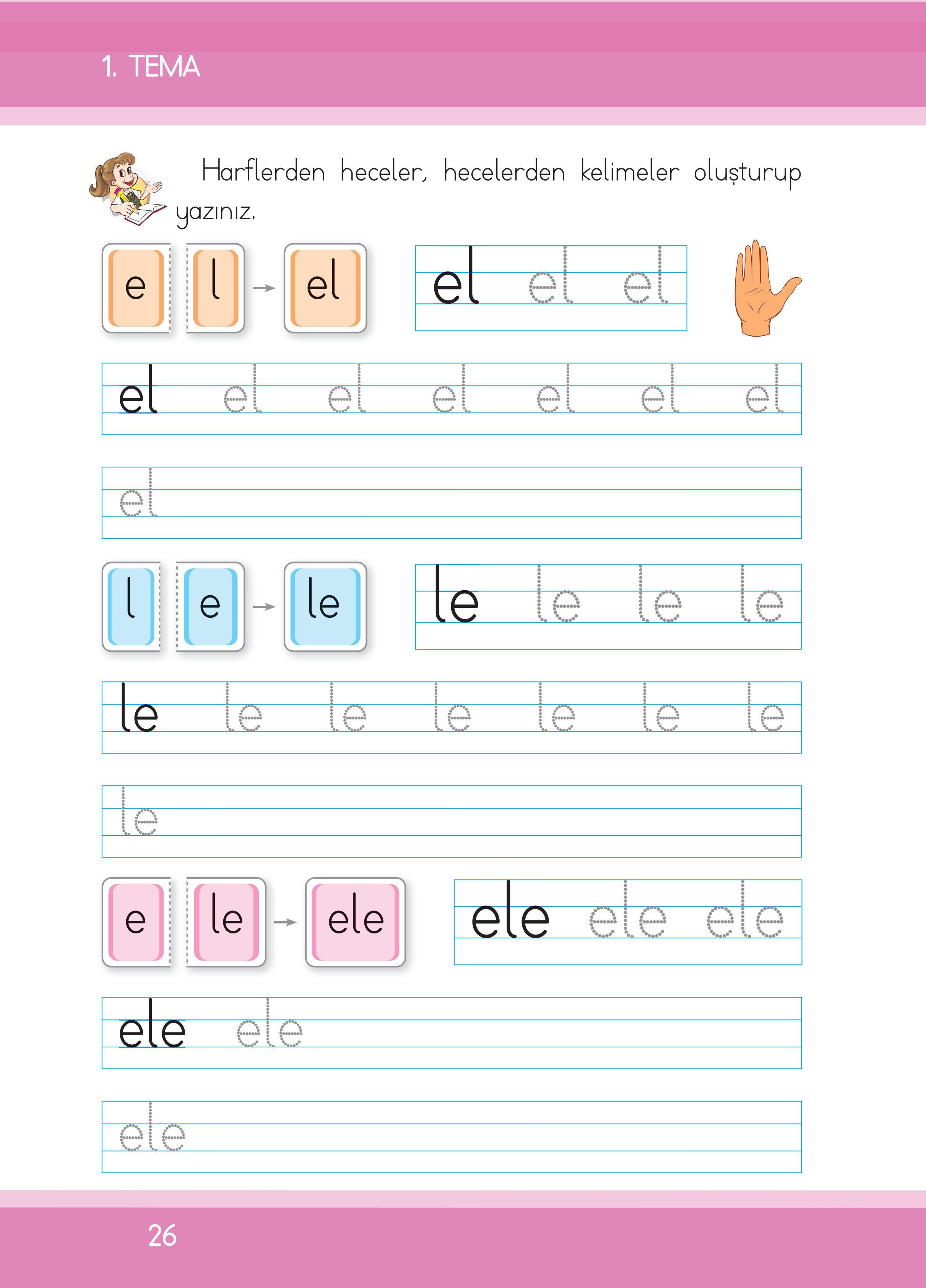 1. Sınıf İlke Yayınları İlk Okuma Yazma Kitabı Ders Kitabı Sayfa 26 Cevapları