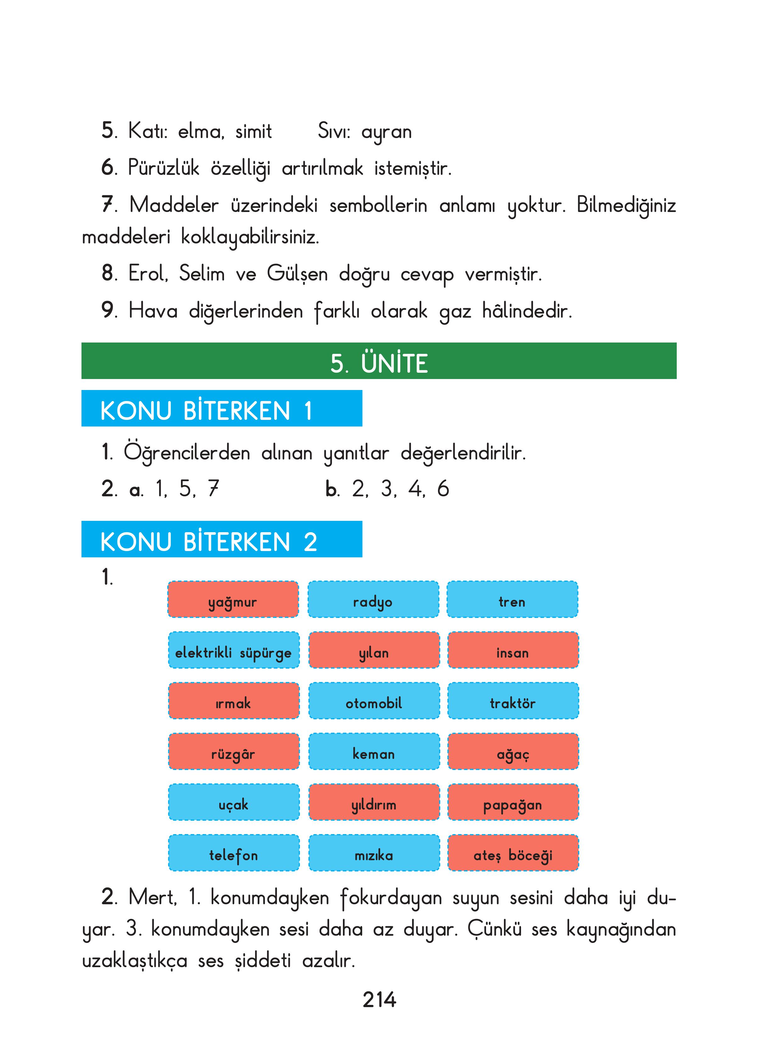 3. Sınıf Sdr Dikey Yayıncılık Fen Bilimleri Ders Kitabı Sayfa 214 Cevapları