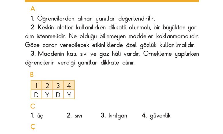 3. Sınıf Sdr Dikey Yayıncılık Fen Bilimleri Ders Kitabı Sayfa 213 Cevapları