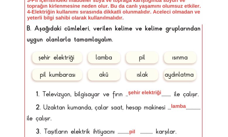 3. Sınıf Sdr Dikey Yayıncılık Fen Bilimleri Ders Kitabı Sayfa 202 Cevapları