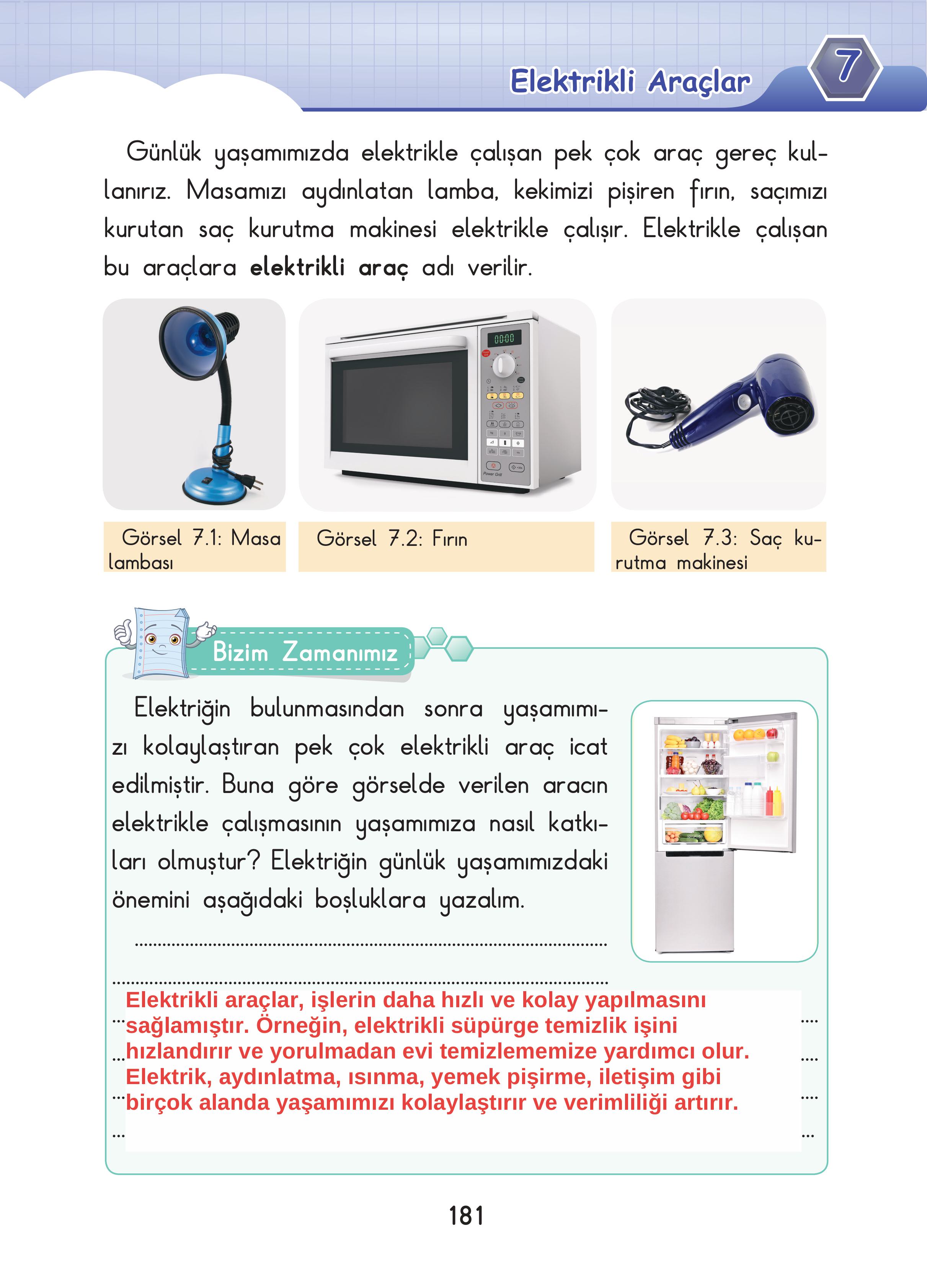 3. Sınıf Sdr Dikey Yayıncılık Fen Bilimleri Ders Kitabı Sayfa 181 Cevapları