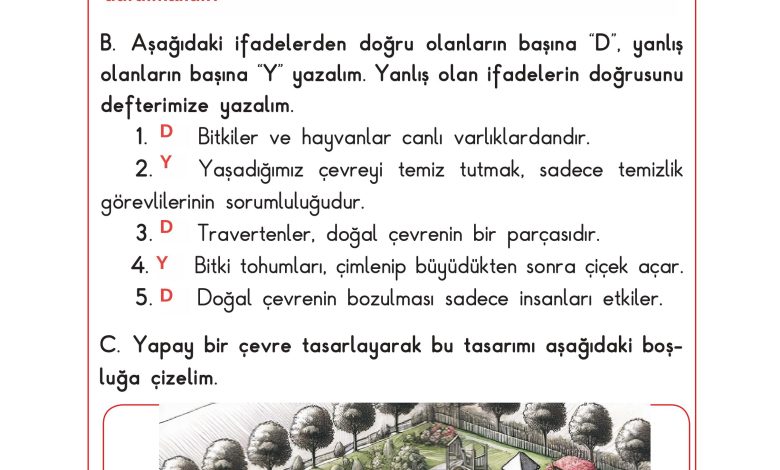 3. Sınıf Sdr Dikey Yayıncılık Fen Bilimleri Ders Kitabı Sayfa 171 Cevapları