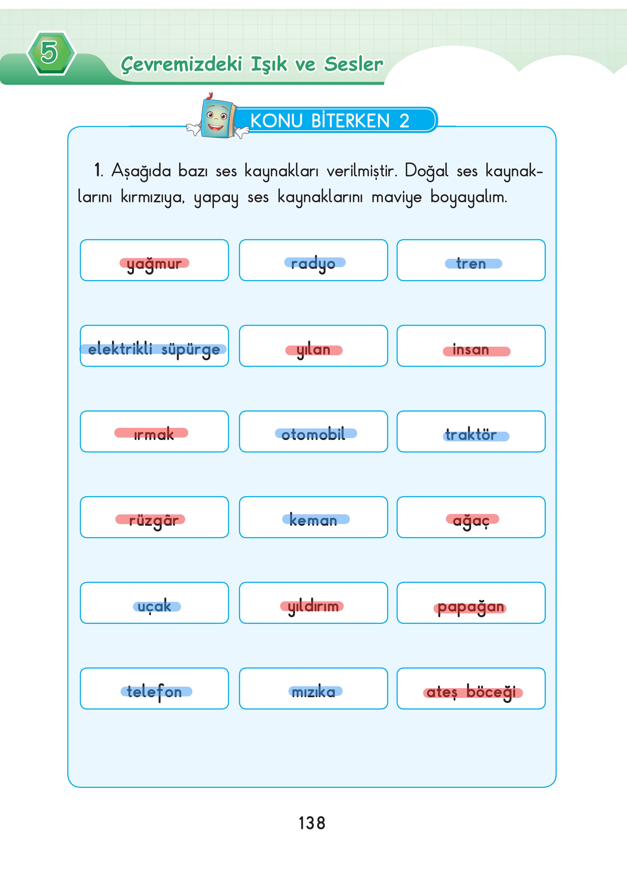 3. Sınıf Sdr Dikey Yayıncılık Fen Bilimleri Ders Kitabı Sayfa 138 Cevapları