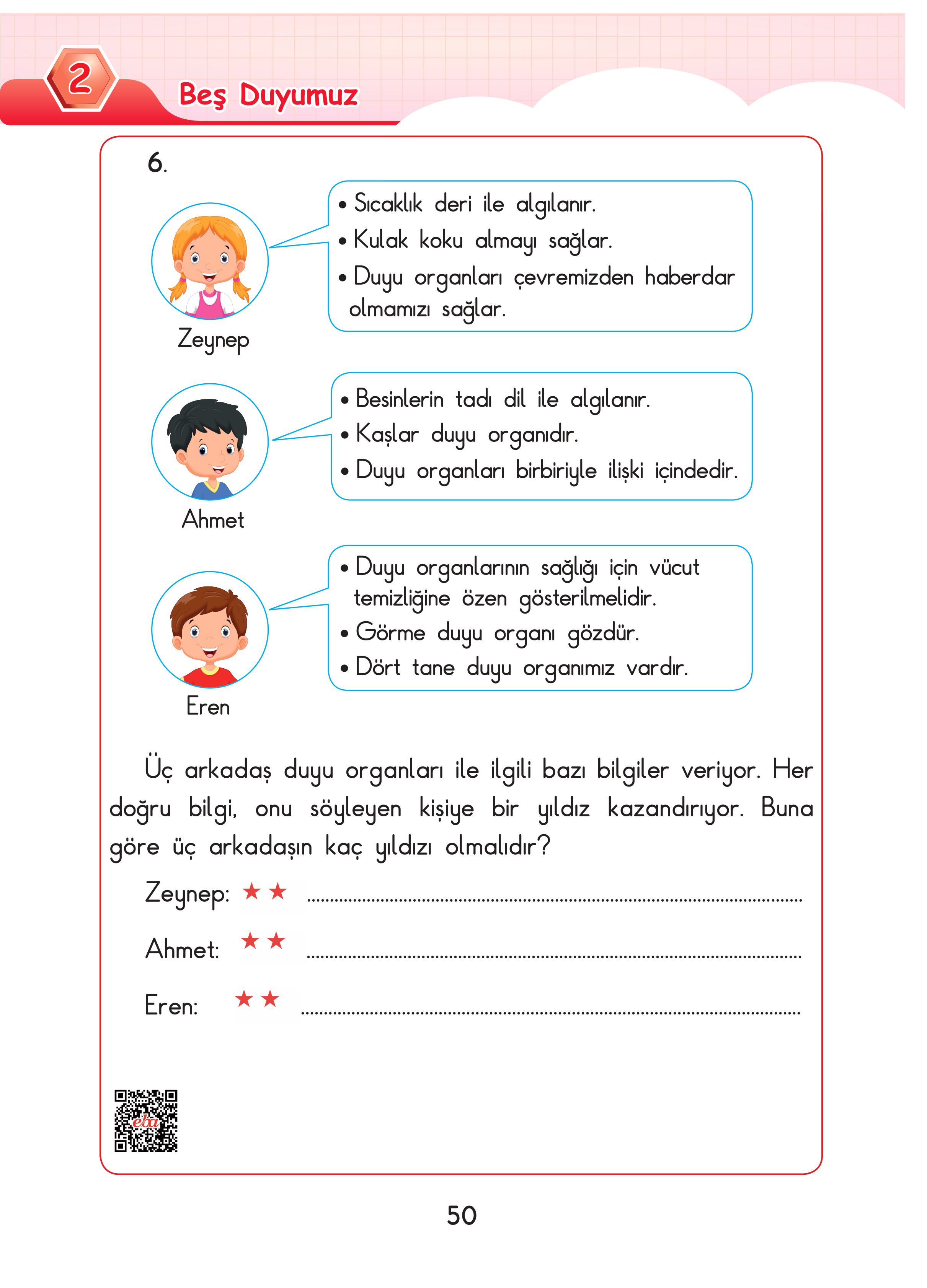 3. Sınıf Sdr Dikey Yayıncılık Fen Bilimleri Ders Kitabı Sayfa 50 Cevapları