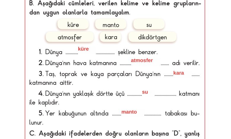 3. Sınıf Sdr Dikey Yayıncılık Fen Bilimleri Ders Kitabı Sayfa 30 Cevapları