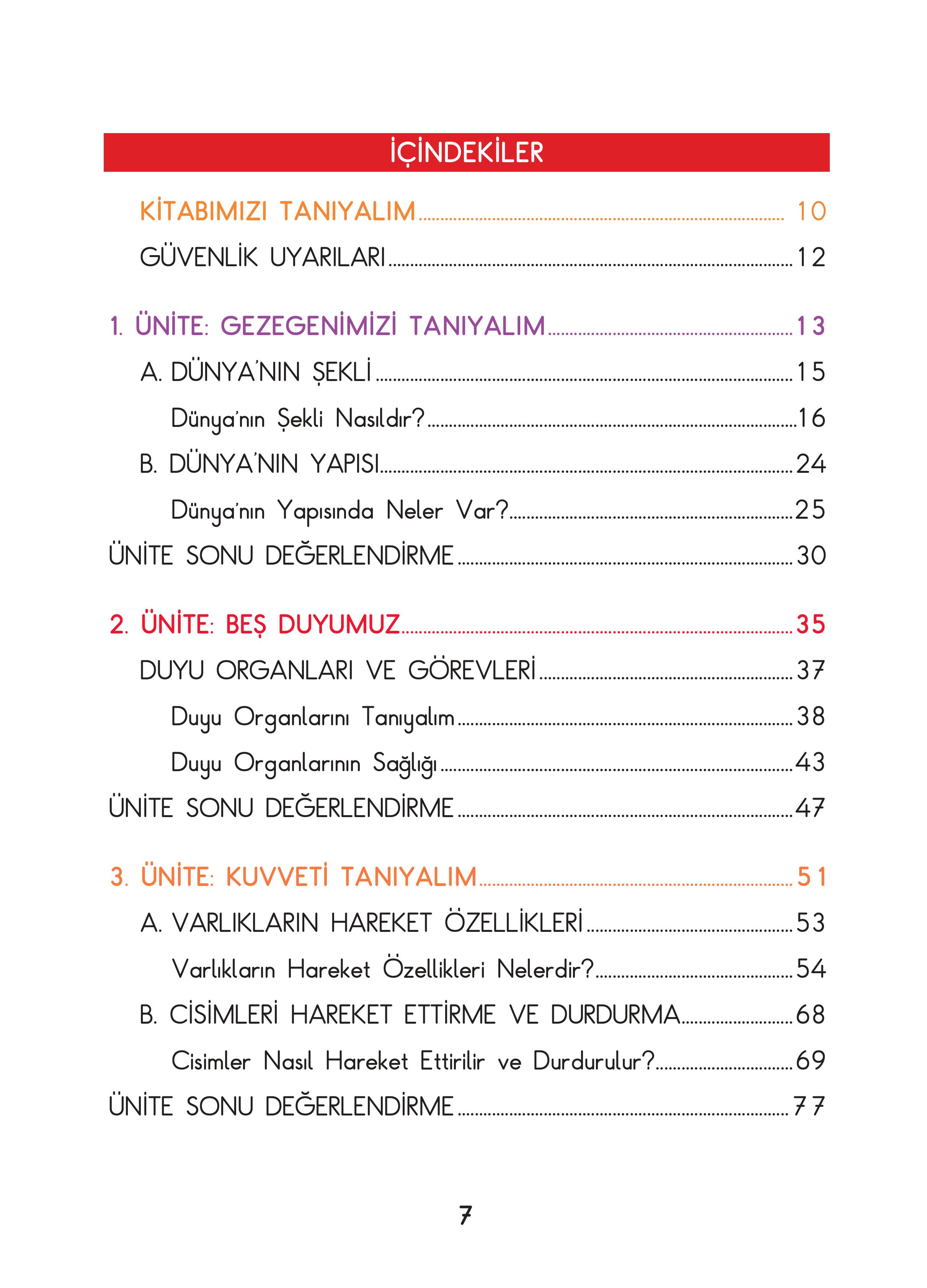 3. Sınıf Sdr Dikey Yayıncılık Fen Bilimleri Ders Kitabı Sayfa 7 Cevapları