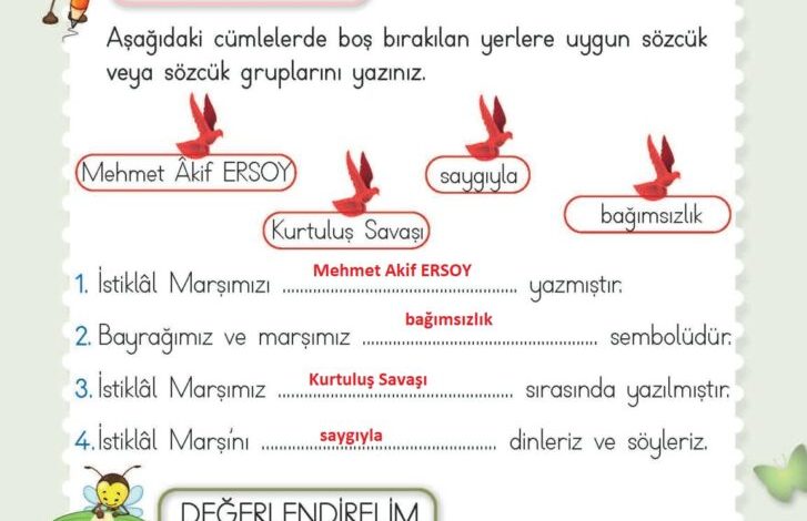 2. Sınıf Hayat Bilgisi Meb Yayınları Sayfa 179 Cevapları